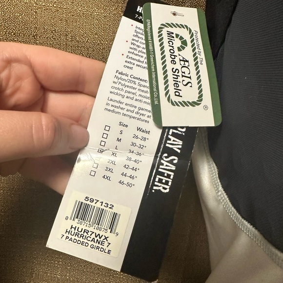 NWT Cramer Hurricane 7 Pad Girdle Men’s Size XL White - Picture 4 of 7